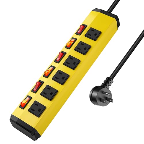 ANNQUAN 6-Outlet Metal Power Strip with Switches