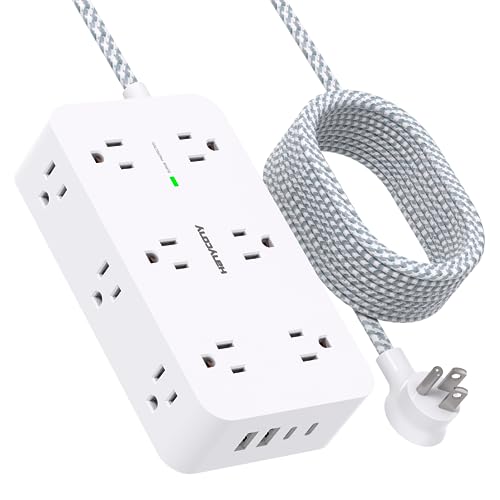10 Ft Power Strip with 12 Outlets & USB Ports