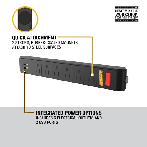 DEWALT Magnetic Power Strip with 6 Outlets