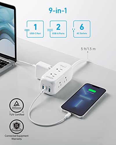 Anker 6-Outlet USB-C Surge Protector Power Strip