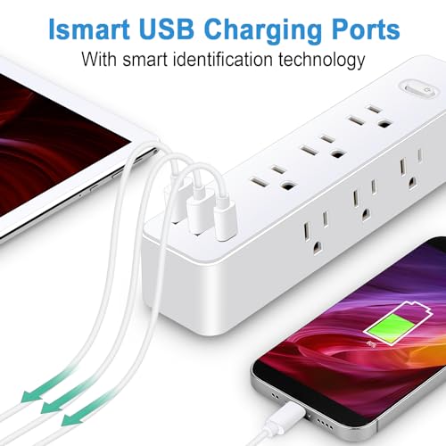 12-in-1 Surge Protector Power Strip with USB Ports