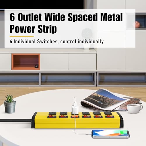 ANNQUAN 6-Outlet Power Strip with Individual Switches