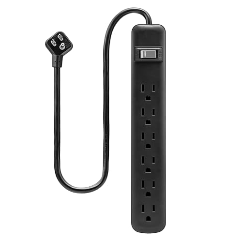 GE 6-Outlet Heavy-Duty Power Strip with 2 Ft Cord