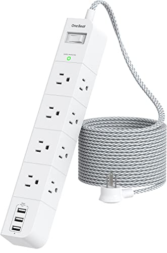 10ft Power Strip Surge Protector with 8 Outlets