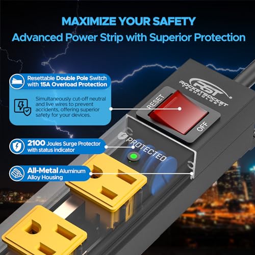 Heavy Duty 12 Outlet Surge Protector Power Strip