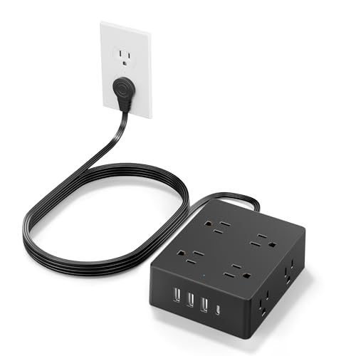 Ultra Thin Surge Protector Power Strip with USB Ports