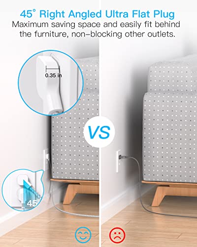Ultra Flat Power Strip with 3 Outlets & USB Ports