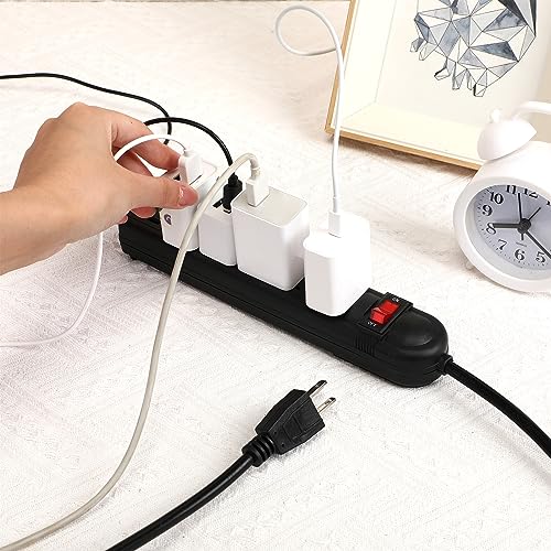 Hoteam 10-Pack 6 Outlet Surge Protector Power Strips