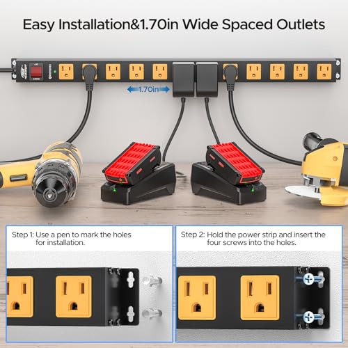 Heavy Duty 12 Outlet Surge Protector Power Strip