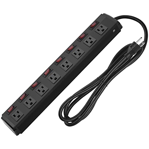 8-Outlet Metal Power Strip with Individual Switches