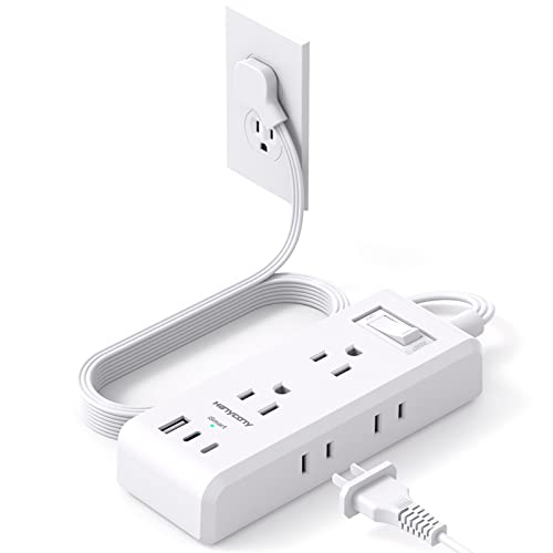 Ultra Thin Power Strip with 6 Outlets & USB Ports