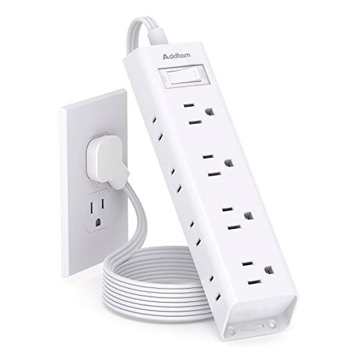 Ultra Thin Flat Plug Power Strip with 12 Outlets