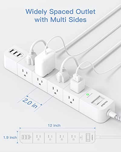 10ft Power Strip Surge Protector with 8 Outlets