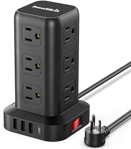 Surge Protector Power Strip Tower with USB Ports