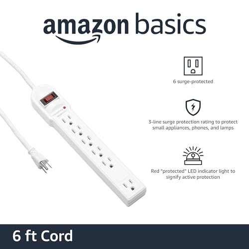 Amazon Basics 6-Outlet Surge Protector Power Strip
