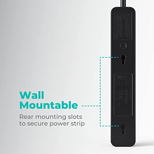 KMC 6-Outlet Power Strip Duo - 2ft Black