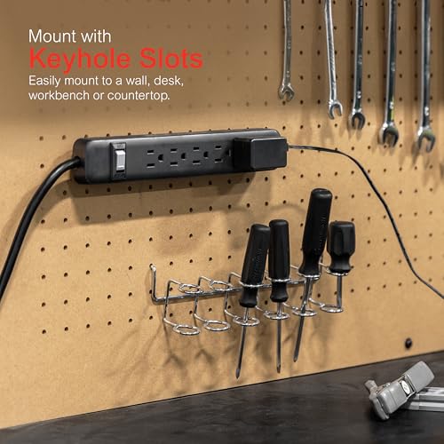 GE 6-Outlet Heavy-Duty Power Strip with 2 Ft Cord