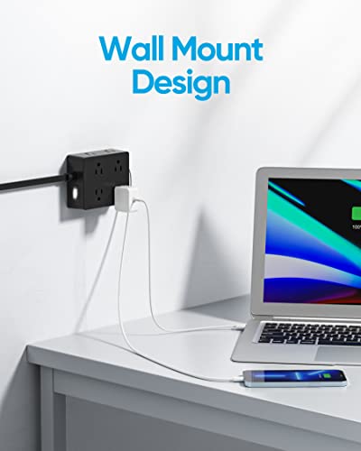 Ultra Thin Surge Protector Power Strip with USB Ports