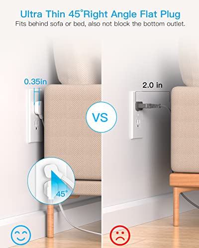 8-Outlet Surge Protector with USB Ports & Flat Plug