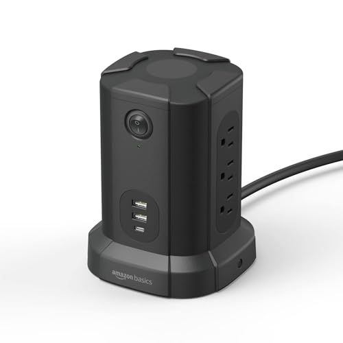 Amazon Basics Power Strip Tower with USB Ports