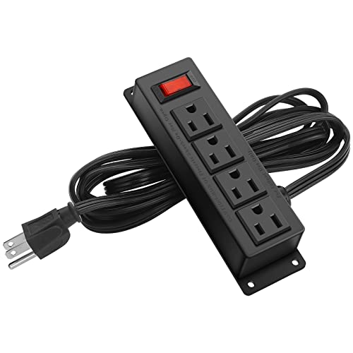 4-Outlet Wall Mount Power Strip with 6ft Cord