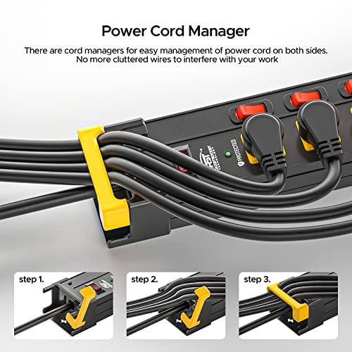 CRST 12-Outlet Surge Protector Power Strip, 9FT Cord