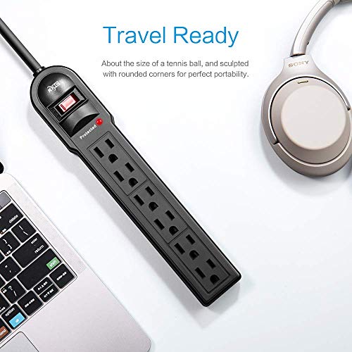 KMC 6-Outlet Surge Protector Power Strip Pack