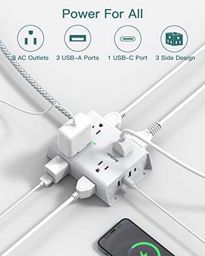 8-Outlet Power Strip with 4 USB Ports