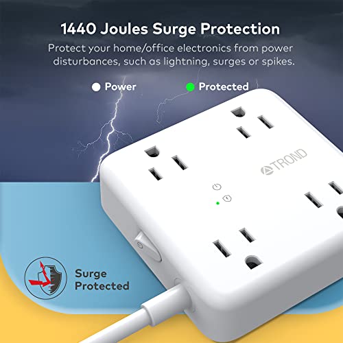 TROND USB Power Strip with Surge Protection, 5ft