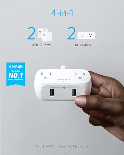 Anker Compact USB Power Strip with 2 Outlets