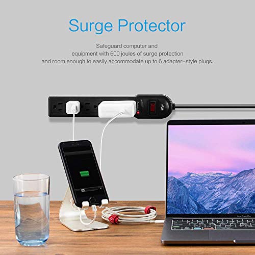 KMC 6-Outlet Surge Protector Power Strip Pack