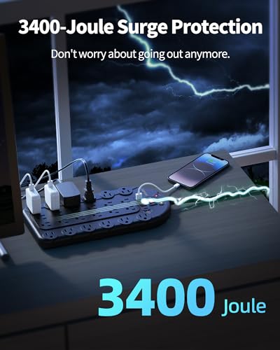 DEPOW 24 AC Outlet Power Strip with USB Ports