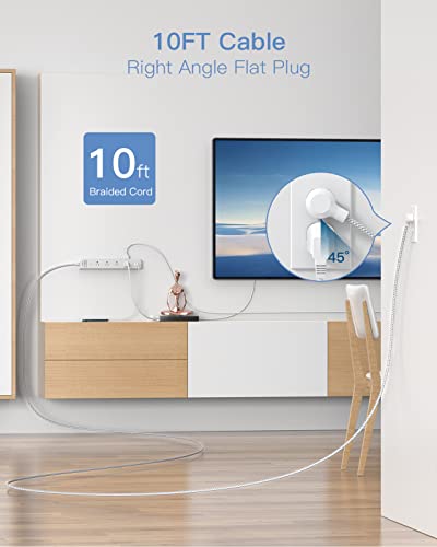 10ft Power Strip Surge Protector with 8 Outlets