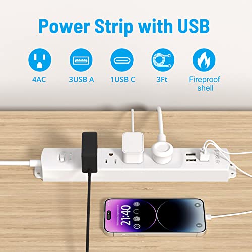TROND Ultra Thin Power Strip with USB Ports