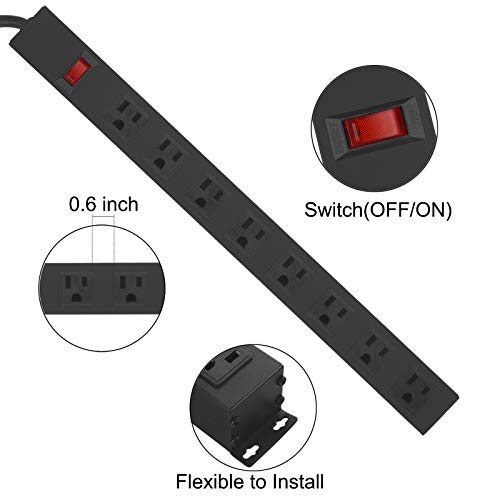 Heavy-Duty 8-Outlet Wall Mount Power Strip