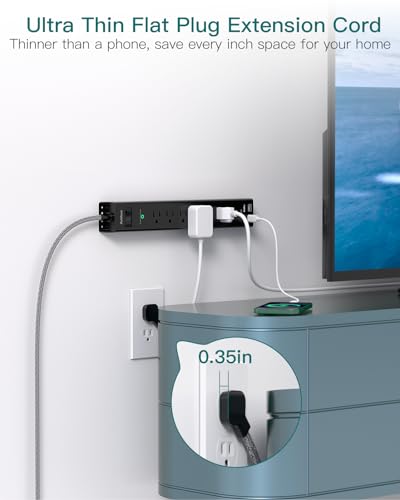 6-Outlet Surge Protector Power Strip with USB Ports