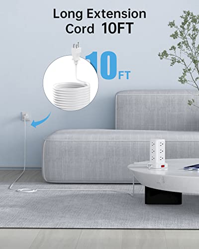 AnnTane 10FT Surge Protector Power Strip Tower