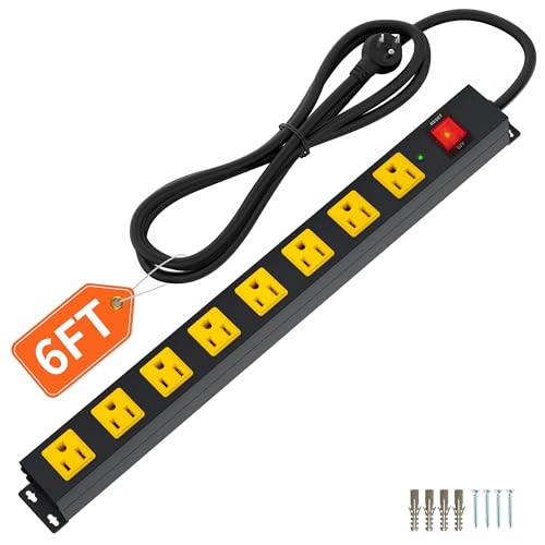 8-Outlet Surge Protector Power Strip with 6FT Cord