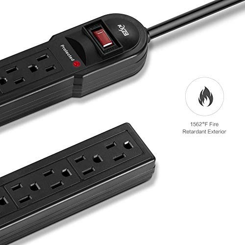 KMC 6-Outlet Surge Protector Power Strip Pack