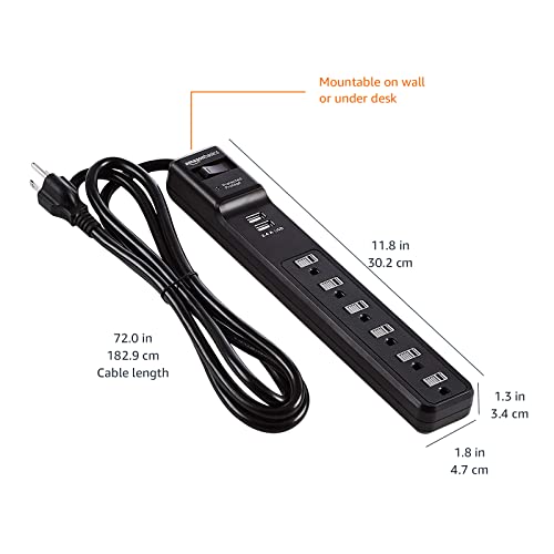 Amazon Basics 6-Outlet Surge Protector Power Strip