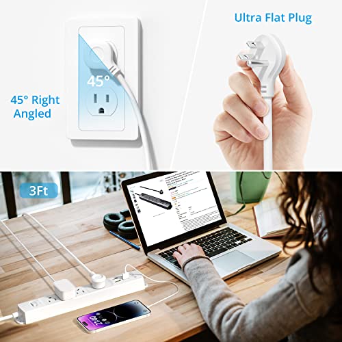 TROND Ultra Thin Power Strip with USB Ports