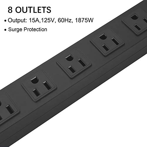 Heavy-Duty 8-Outlet Wall Mount Power Strip