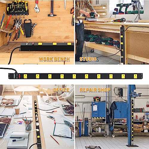 ZESEN 10-Outlet Surge Protector Power Strip, 4ft Cord