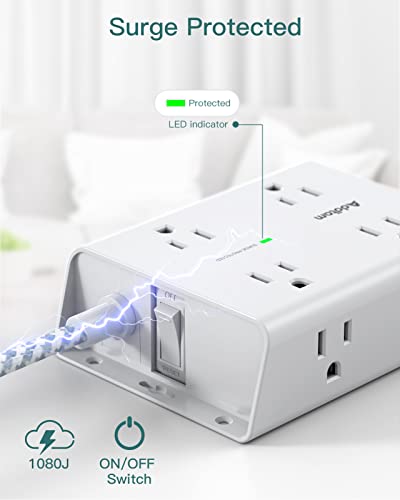 8-Outlet Power Strip with 4 USB Ports