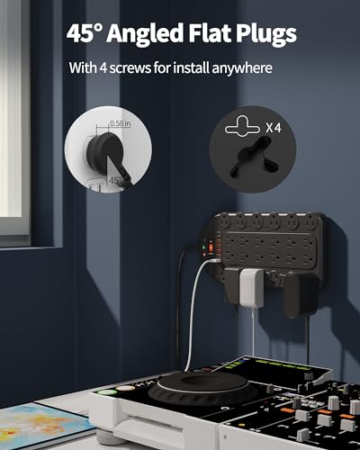 DEPOW 24 AC Outlet Power Strip with USB Ports