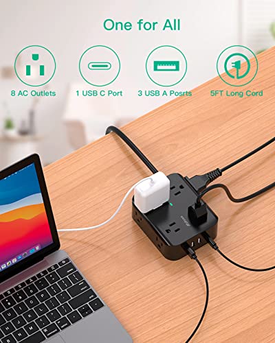 Surge Protector Power Strip with USB Charging Station