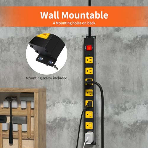 8-Outlet Surge Protector Power Strip with 6FT Cord