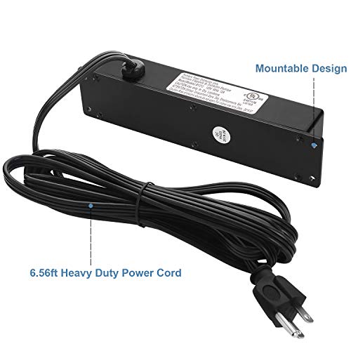 4-Outlet Wall Mount Power Strip with 6ft Cord