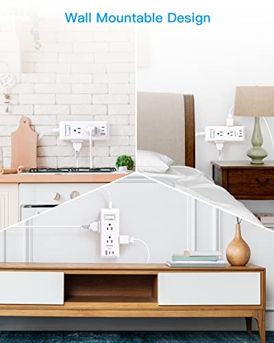 Ultra Thin Power Strip with 6 Outlets & USB Ports