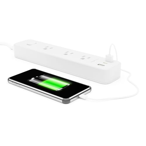 Amazon Basics 3 Outlet Power Strip with USB Ports